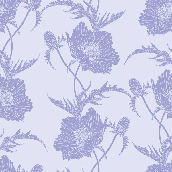 Patrón Sin Costuras Con Flores Amapola — Archivo Imágenes Vectoriales