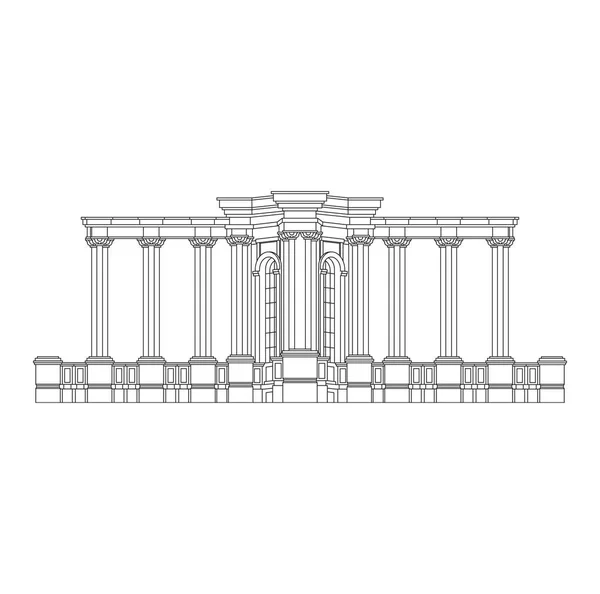 Bâtiment Architectural Style Baroque Vecteur Arc — Image vectorielle