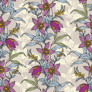 Çiçek seamless modeli. Çiçek şekil