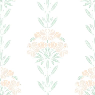 Çiçek seamless modeli. Çiçekler lilly illüstrasyon