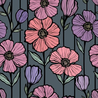 Çiçek seamless modeli. Çiçek şekil