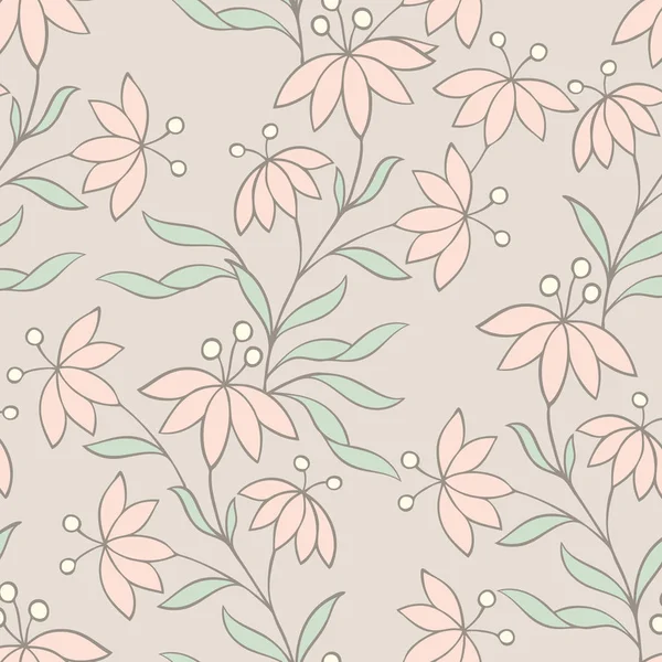 Patrón Sin Costura Floral Ilustración Flores — Vector de stock