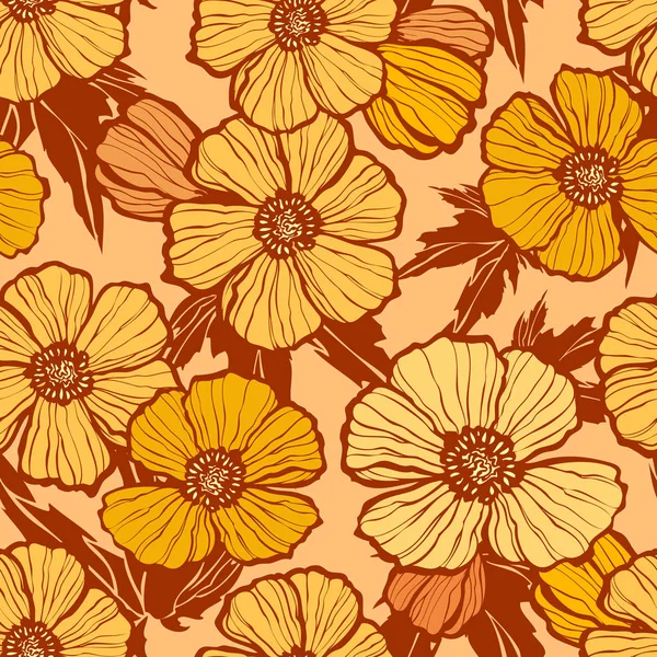 Motif Floral Sans Couture Illustration Fleurs — Image vectorielle