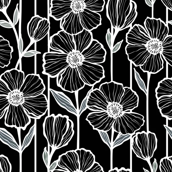 Floral Seamless Pattern Flowers Illustration — Stock Vector