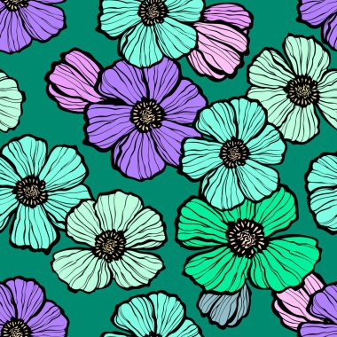 Çiçek seamless modeli. Çiçek şekil