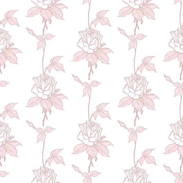 Modèle Sans Couture Avec Des Fleurs Roses — Image vectorielle