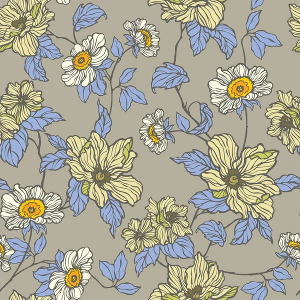 Modèle Sans Couture Avec Des Fleurs Roses — Image vectorielle