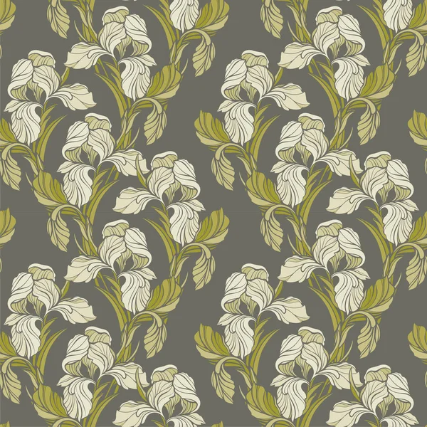 Iris Vecteur Fleur Botanique Florale Feuille Sauvage Printemps Fleur Sauvage — Image vectorielle