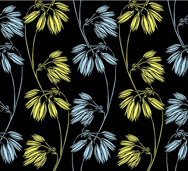 Motif Floral Sans Couture Illustration Fleurs — Image vectorielle