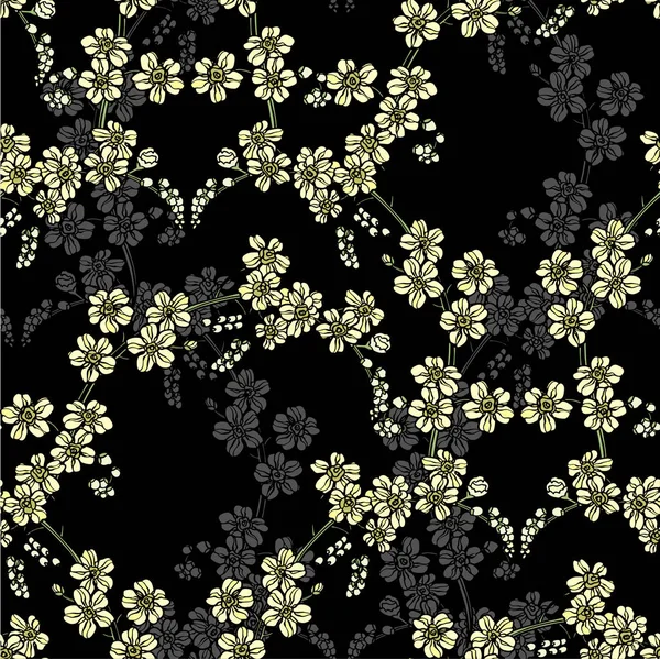 Квітковий Безшовний Візерунок Квіти Ілюстрація — стоковий вектор