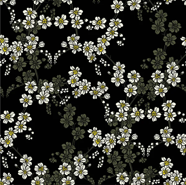 Patrón Sin Costura Floral Ilustración Flores — Vector de stock