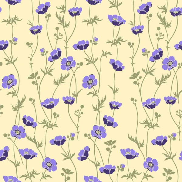 Abstraktní Květinové Botanické Organické Listy Květy Utvářejí Hladký Vzor Šablona Stock Ilustrace