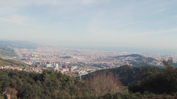 Barcelona vista - cidade histórica antiga e famosa na Catalunha — Vídeo de Stock