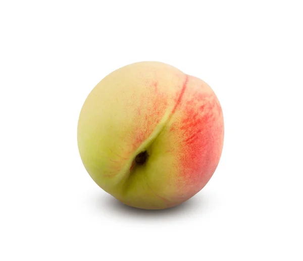 Peach on a white background. Ripe peach close-up isolated on white background.