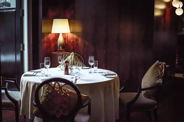 Table Setting Beautiful European Restaurant — Stock Photo, Image