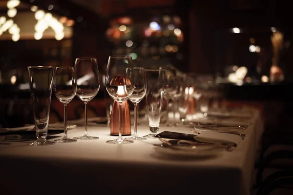 Table Setting Beautiful European Restaurant — Stock Photo, Image