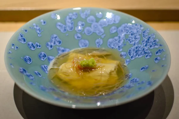Koude Tofu Met Krab Vlees Aperitiefhapje Japans Restaurant — Stockfoto