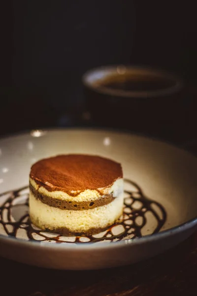 Tiramisu Un régal riche mêlant les saveurs audacieuses du cacao et de l'espresso avec du fromage mascarpone et des biscuits ladyfinger — Photo