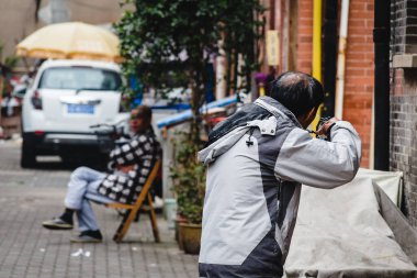 Zhang Yuan Shikumen eski duvarlı topluluk ve binaları Şangay, Çin 'de