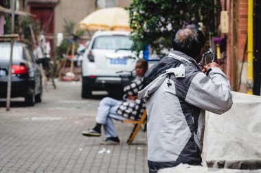 Zhang Yuan Shikumen eski duvarlı topluluk ve binaları Şangay, Çin 'de