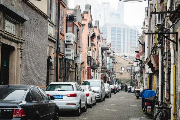 Zhang Yuan Shikumen Vecchia Comunità Murata Dei Suoi Edifici Shanghai — Foto Stock