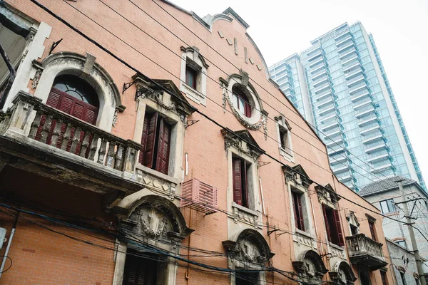 Zhang Yuan Shikumen Vecchia Comunità Murata Dei Suoi Edifici Shanghai — Foto Stock