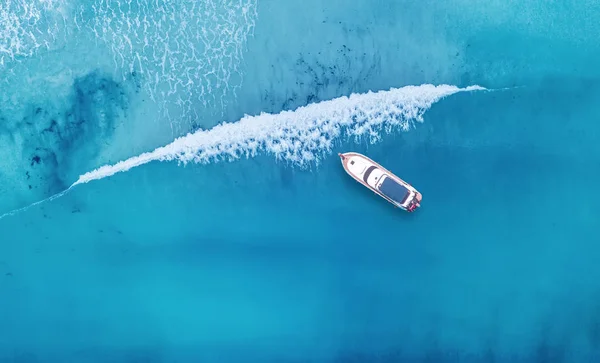 Ola Barco Playa Como Fondo Hermoso Fondo Natural Tiempo Verano — Foto de Stock