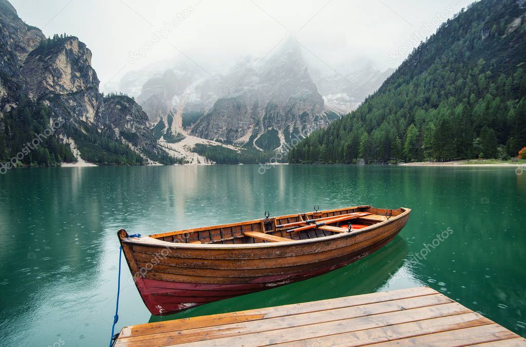 Lake in the mountain valley in the Italy. Beautiful natural landscape in the Italy mountains.