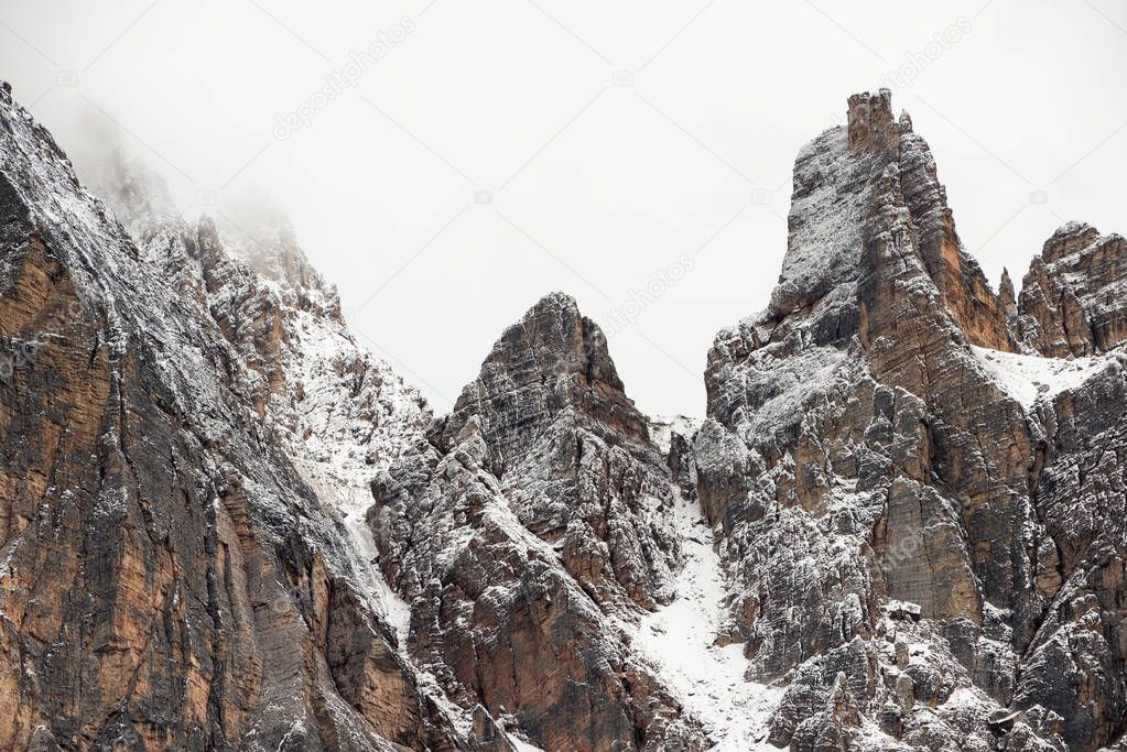 Rocks in the Italy alps. Beautiful natural landscape in the Italy mountains.