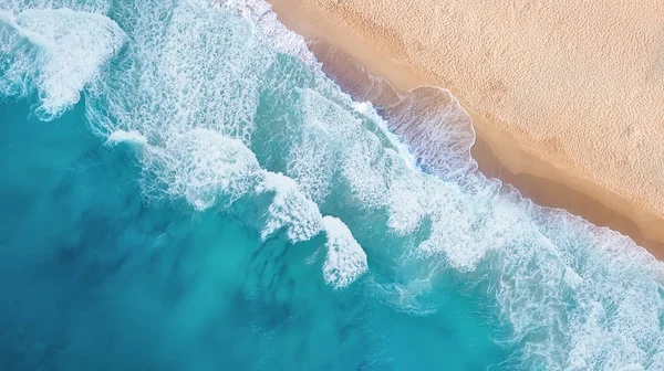 Пляж Волны Видом Сверху Бирюзовый Водный Фон Сверху Летний Морской — стоковое фото