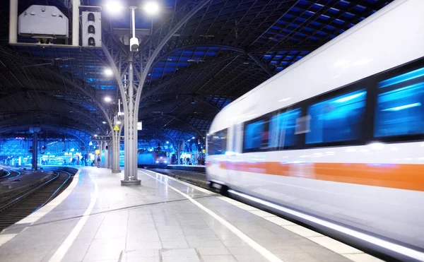 Kereta Cepat Stasiun Kereta Api Komposisi Dengan Transportasi Konsep Dan — Stok Foto