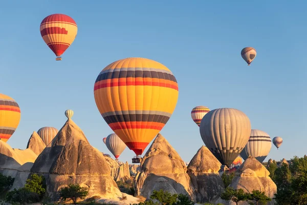 Luftballons Der Türkei Kappadokien Reisen Und Freizeit Abenteuer Der Luft — Stockfoto