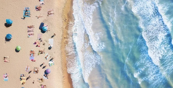 Пляж Волны Видом Сверху Бирюзовый Водный Фон Сверху Летний Морской — стоковое фото
