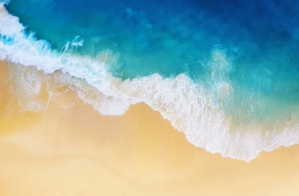 Küste Als Hintergrund Von Oben Betrachtet Türkisfarbener Wasserhintergrund Von Oben — Stockfoto