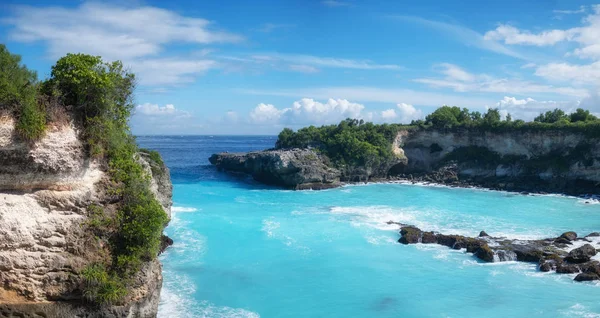 Vista Laguna Azul Fundo Água Azul Turquesa Paisagem Marinha Verão — Fotografia de Stock