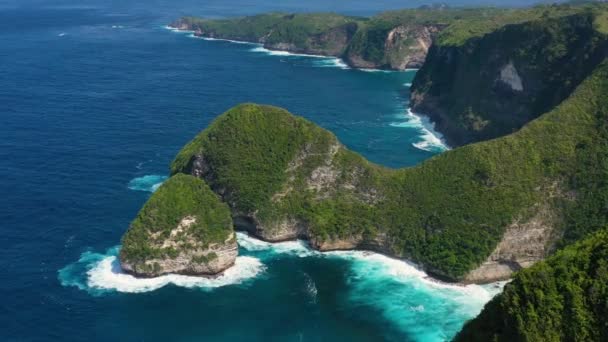 Vista Aérea Mar Rocas Fondo Agua Turquesa Desde Vista Superior — Vídeos de Stock