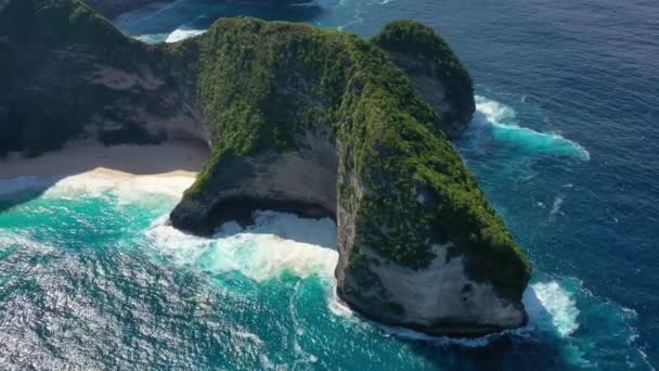 Vista Aerea Sul Mare Sulle Rocce Sfondo Acqua Turchese Dalla — Video Stock