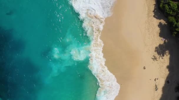 Kusten Som Bakgrund Uppifrån Turkos Vatten Bakgrund Uppifrån Sommar Seascape — Stockvideo