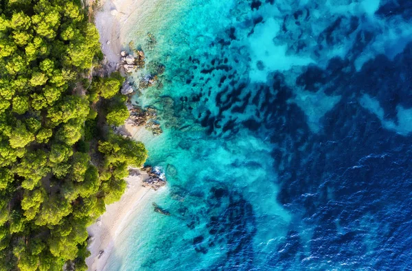 Hırvatistan Üst Ten Bir Arka Plan Olarak Panoramik Sahil Üst — Stok fotoğraf