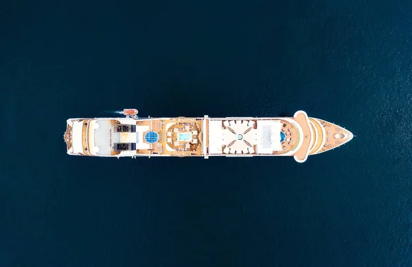 Kroatië Luchtzicht Het Cruiseschip Vanaf Drone Avontuur Reizen Landschap Met — Stockfoto