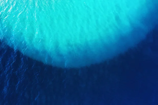 Vista Aérea Sobre Fondo Agua Turquesa Agua Azul Del Aire — Foto de Stock