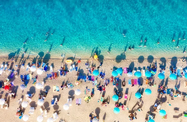 Chorwacja Widok Lotu Ptaka Plażę Wakacje Przygoda Plaża Turkusowa Woda — Zdjęcie stockowe
