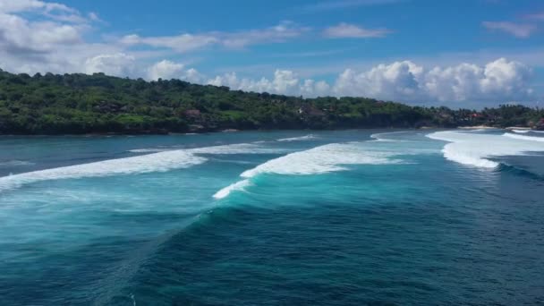 Берег Вид Зверху Бірюзовий Фон Води Згори Літнє Море Повітря — стокове відео