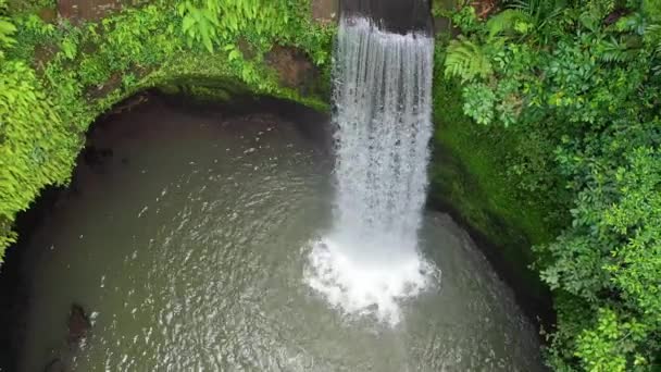 Luchtfoto Van Waterval Bali Indonesië Landschap Van Drone Indonesië Video — Stockvideo