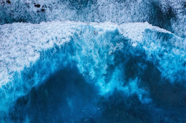 Las Olas Como Fondo Fondo Agua Azul Desde Vista Superior — Foto de Stock