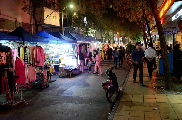 Shenzhen China April Night Market Futian District Huanggang Area Stalls — Stock Photo, Image