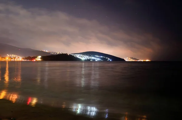 Rekreační Středisko Noci Kusadasi Turecku Egejské Moře Pláže Pozdě Večer — Stock fotografie