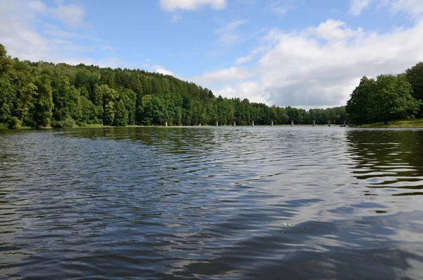 Lago Zlotnickie Karlowice Baixa Silésia Polónia Água Limpa Rodeada Por — Fotografia de Stock