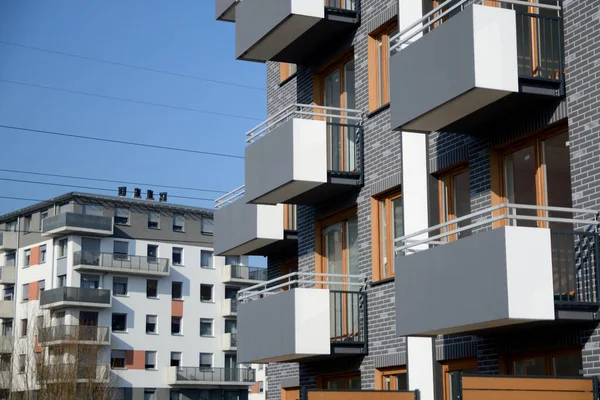 New residential buildings in Poland. Hundreds of new apartments built in Wroclaw, Poland.