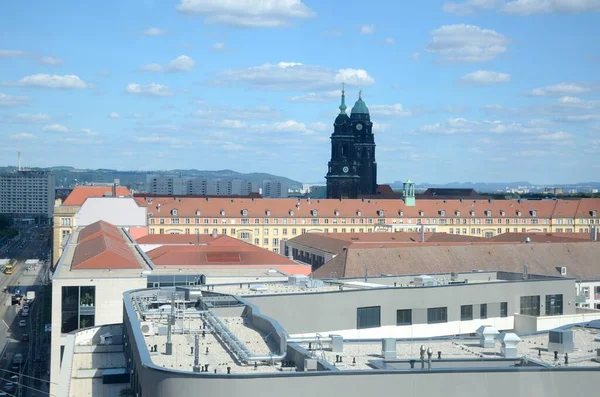 Dresda Città Stato Della Sassonia Germania Panorama Urbano Generale Con — Foto Stock